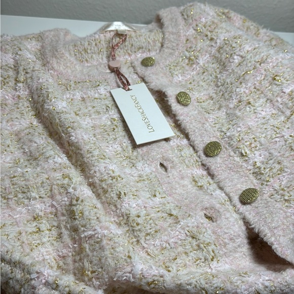 LoveShackFancy Saxson Cardigan in Cream Puff Pink - Picture 6 of 9